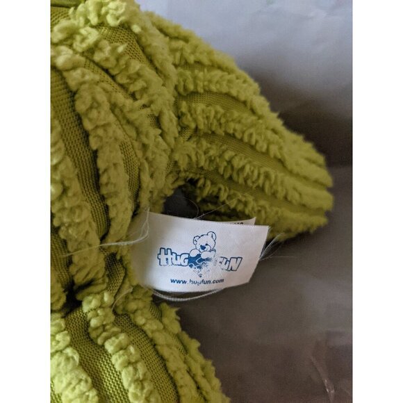 Hugfun Green Frog Plush Toy With Yellow Chevron Bow 15" ribbed  Terrycloth - Picture 6 of 7